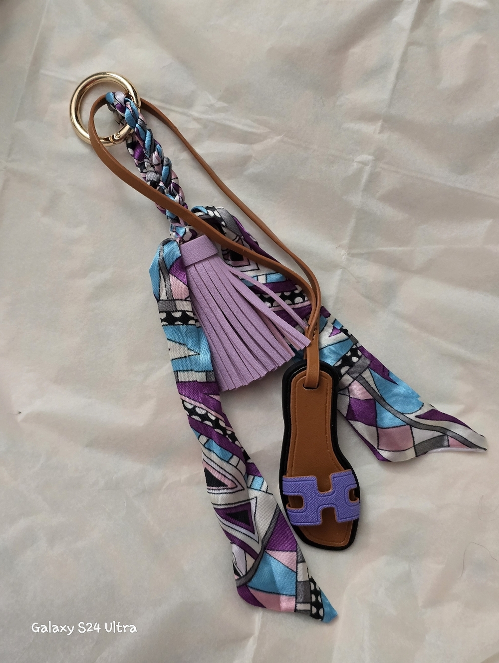H Sandal Shoe & Twilly Bag Charm/ Keychain New